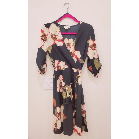 Monteau Navy Floral Kimono dress - Picture 7 of 7